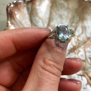 Aquamarine and 14k white gold size 6 1/2!